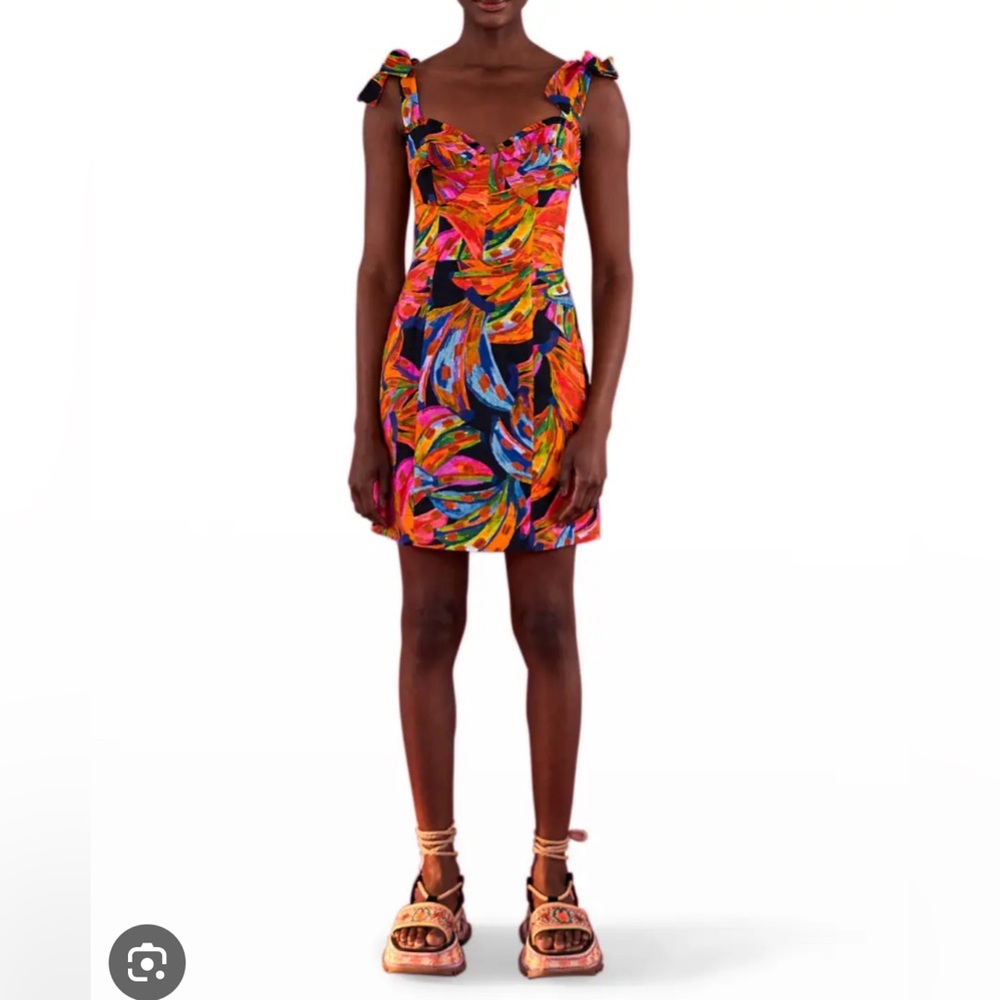 Farm Rio Rainbow Banana Mini Dress